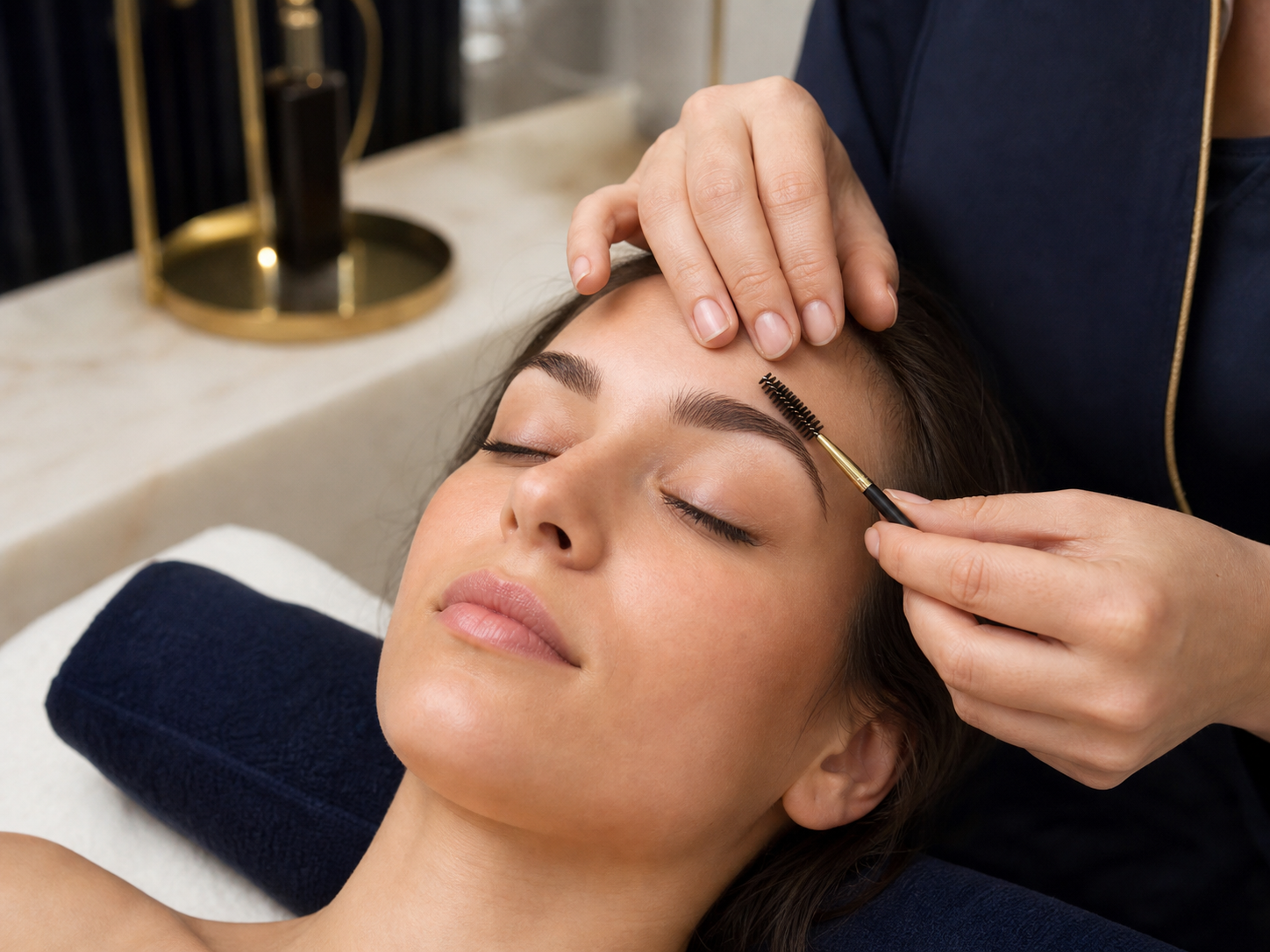 Präzise professionelle Wimpern- und Augenbrauenbehandlung